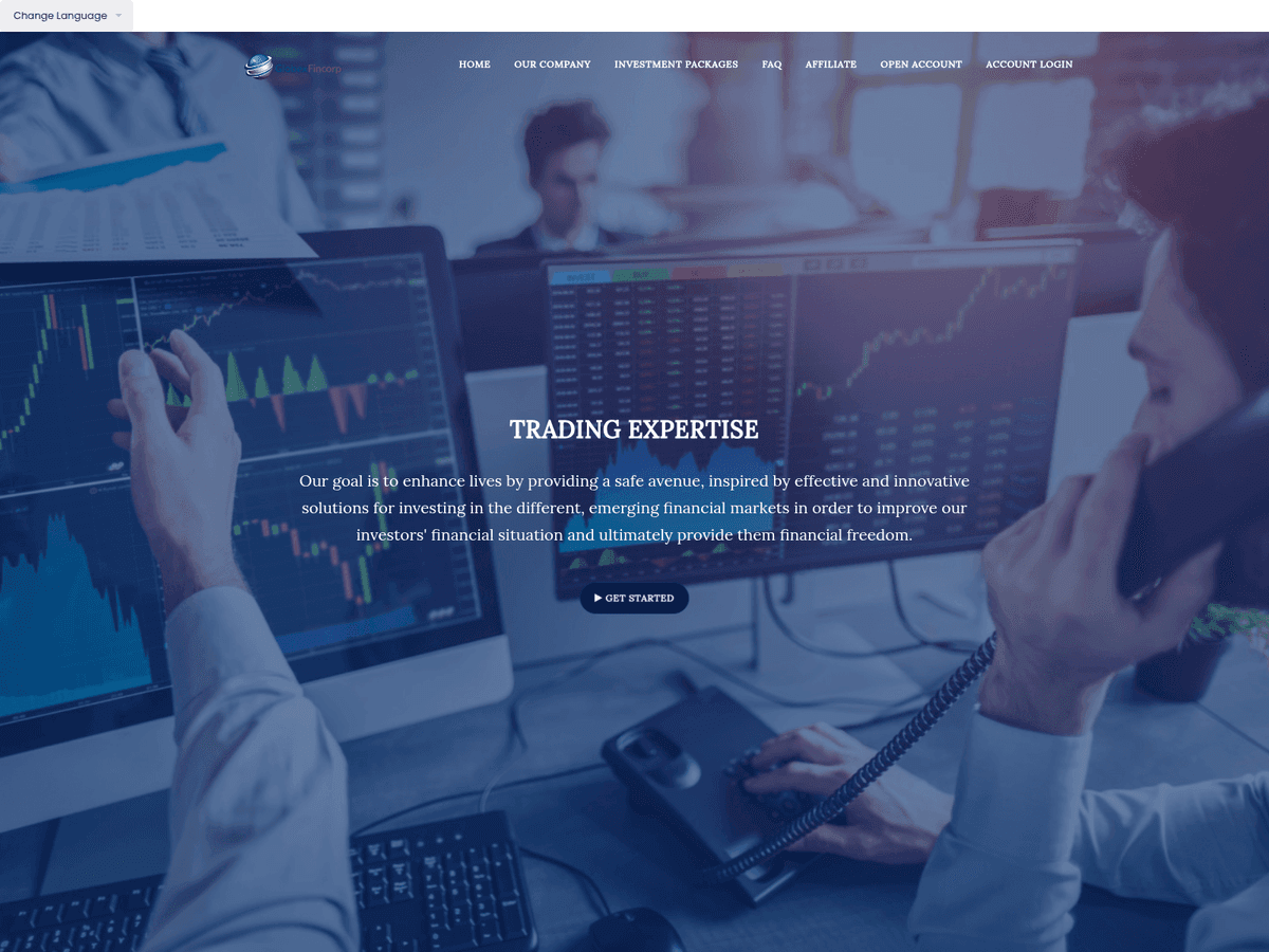Screenshot der Webseite Globexfincorp (globexfincorp.com)