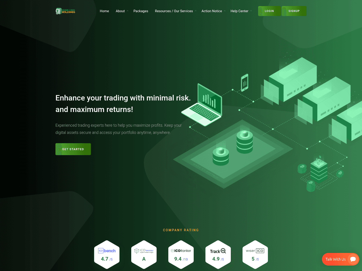 Screenshot der Webseite Granslinks Holdings (granslinks-holdings.com)