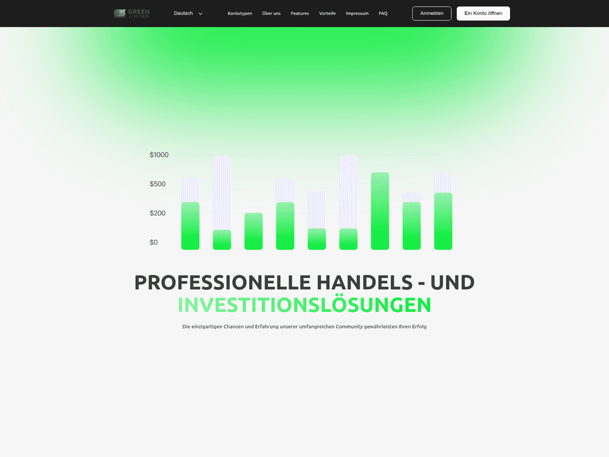 Screenshot der Webseite Green Lmtd (green-lmtd.com)