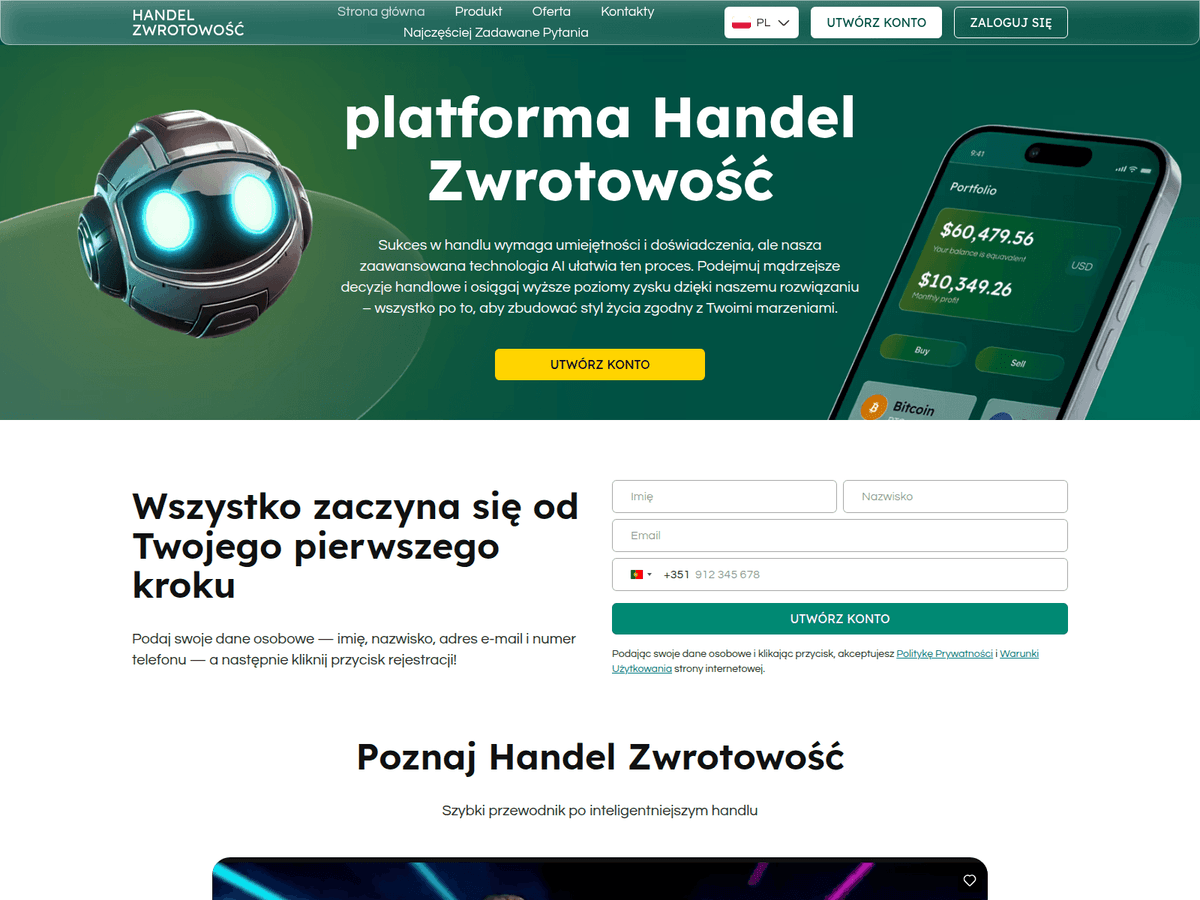 Screenshot der Webseite Handel Zwrotowosc (handel-zwrotowosc.com)