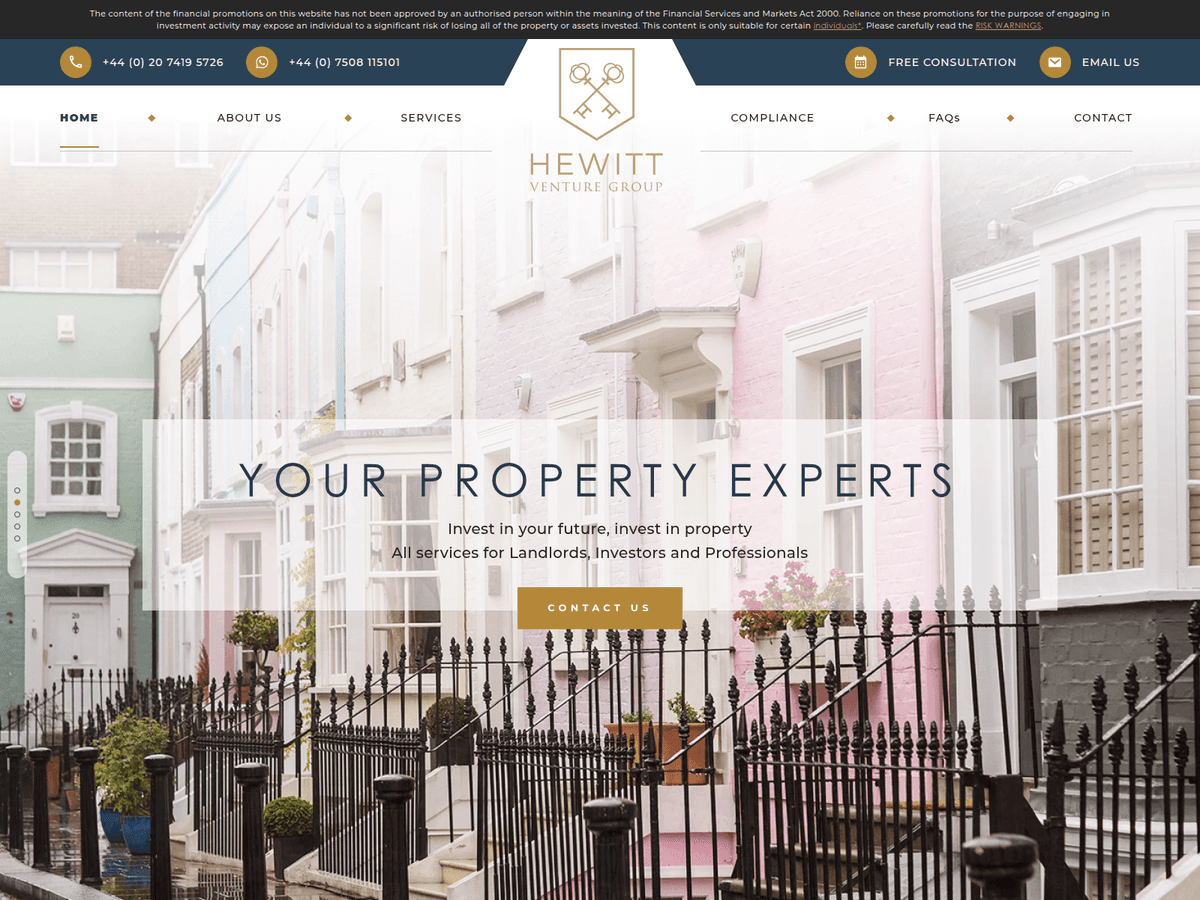Screenshot der Webseite Hewittventuregroup (hewittventuregroup.com)