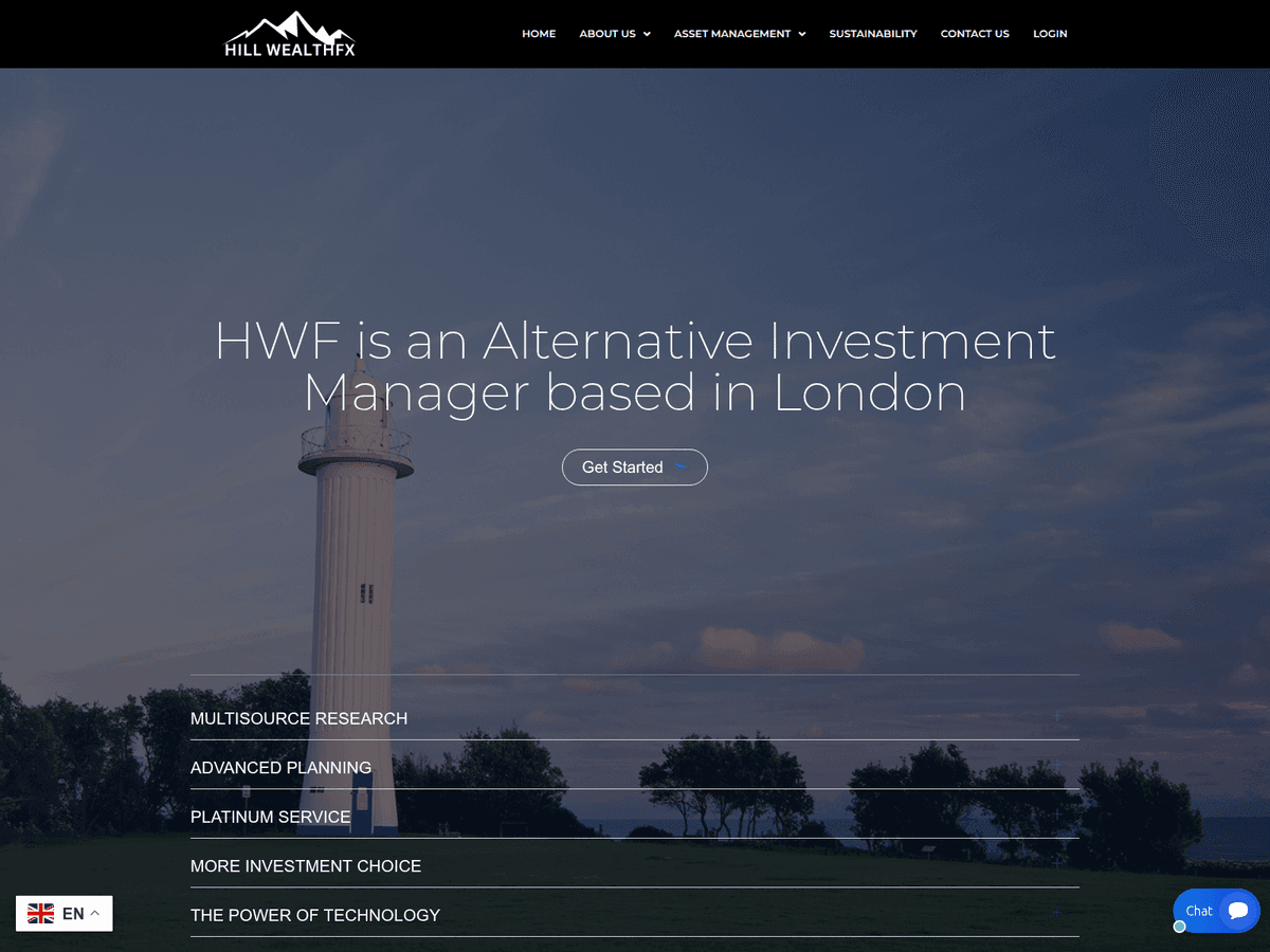 Screenshot der Webseite Hillwealthfx (hillwealthfx.com)
