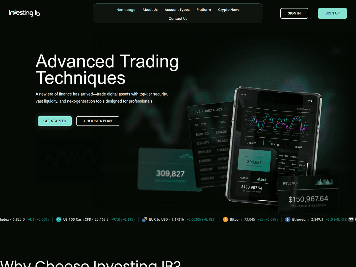 Screenshot der Webseite Ib Investing (ib-investing.com)