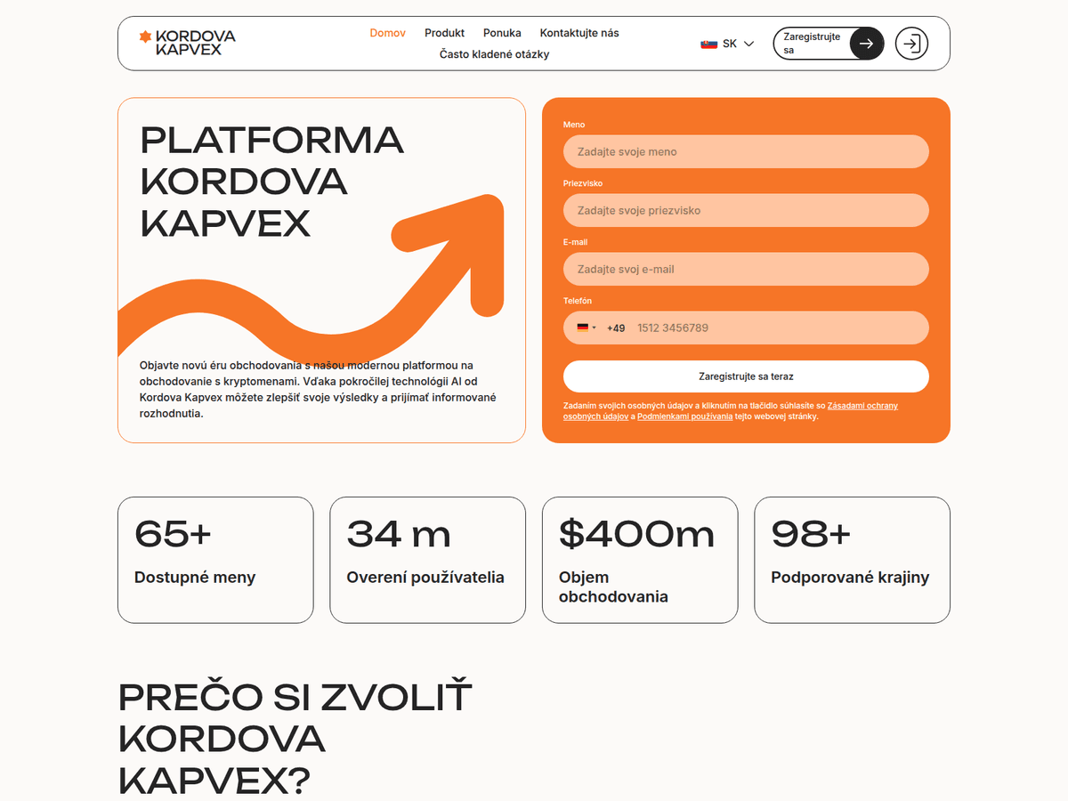 Screenshot der Webseite Kordova Kapvex (kordova-kapvex.com)