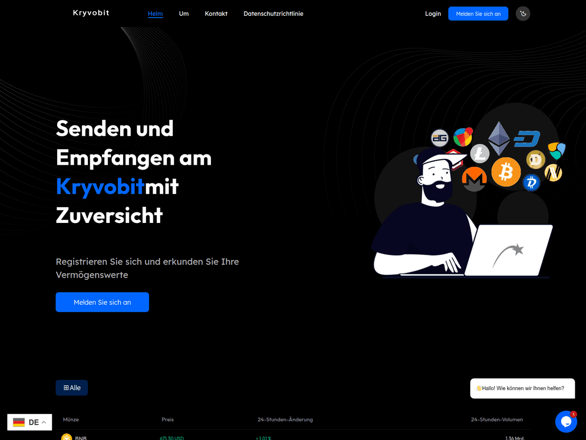 Screenshot von Kryvobit