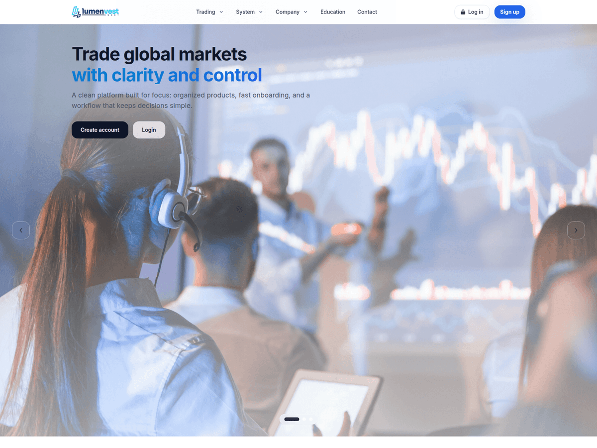Screenshot der Webseite Lumenvestassets (lumenvestassets.com)