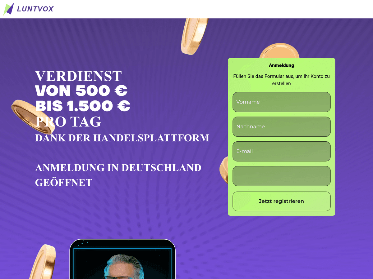 Screenshot der Webseite Luntvox (luntvox.de)