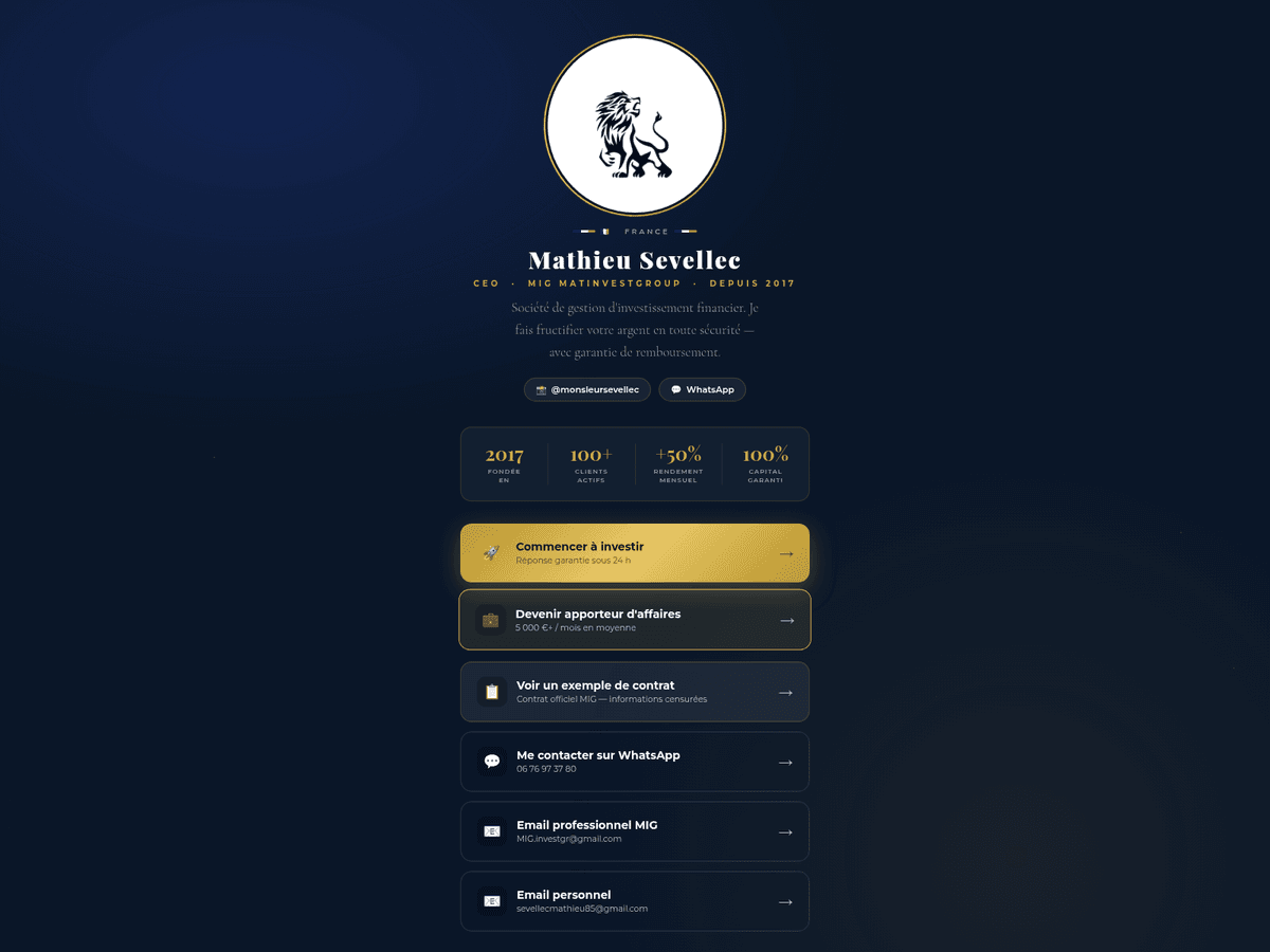 Screenshot der Webseite Tiiny (miginvestgr.tiiny.site)