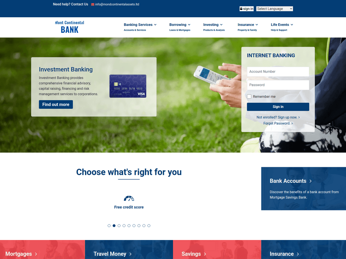Screenshot der Webseite Mondcontinentalassets (mondcontinentalassets.com)