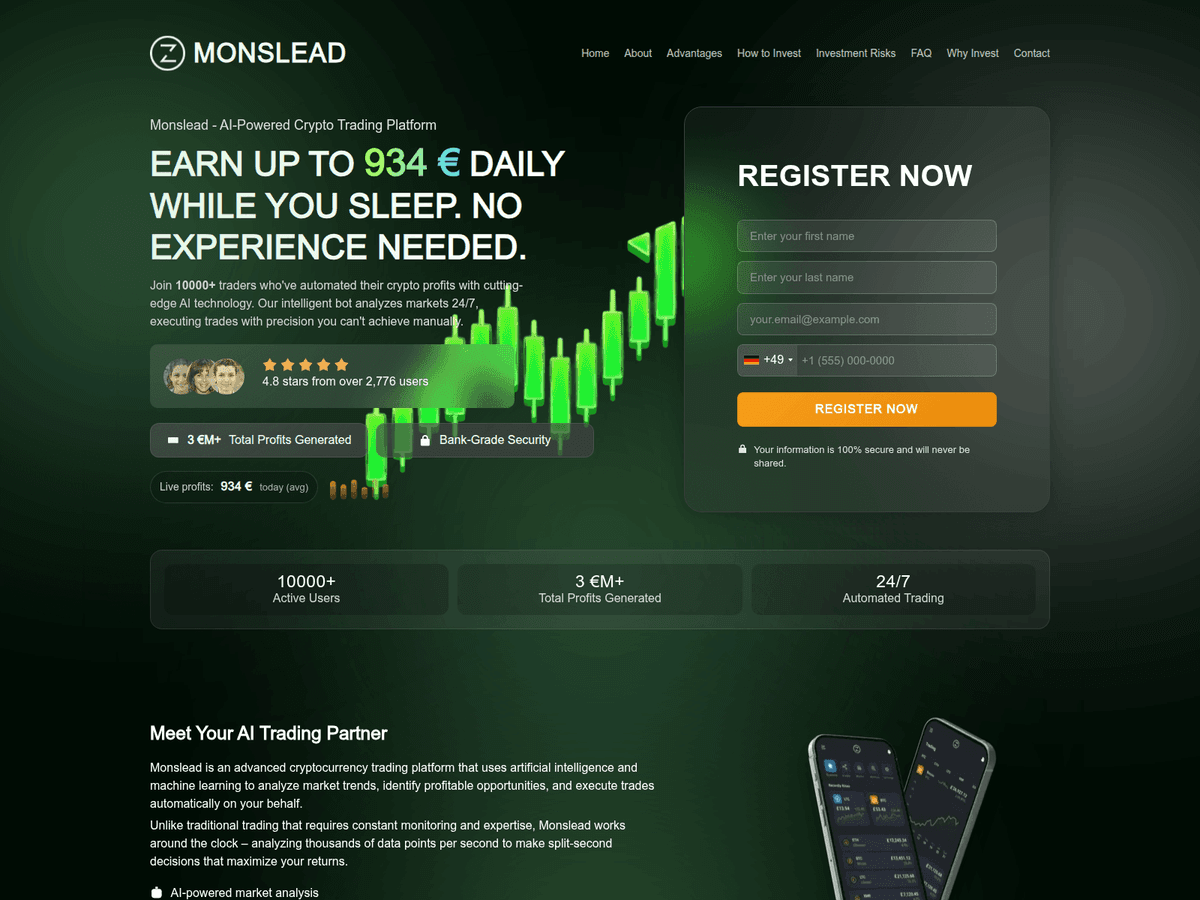Screenshot der Webseite Monslead (monslead.org)
