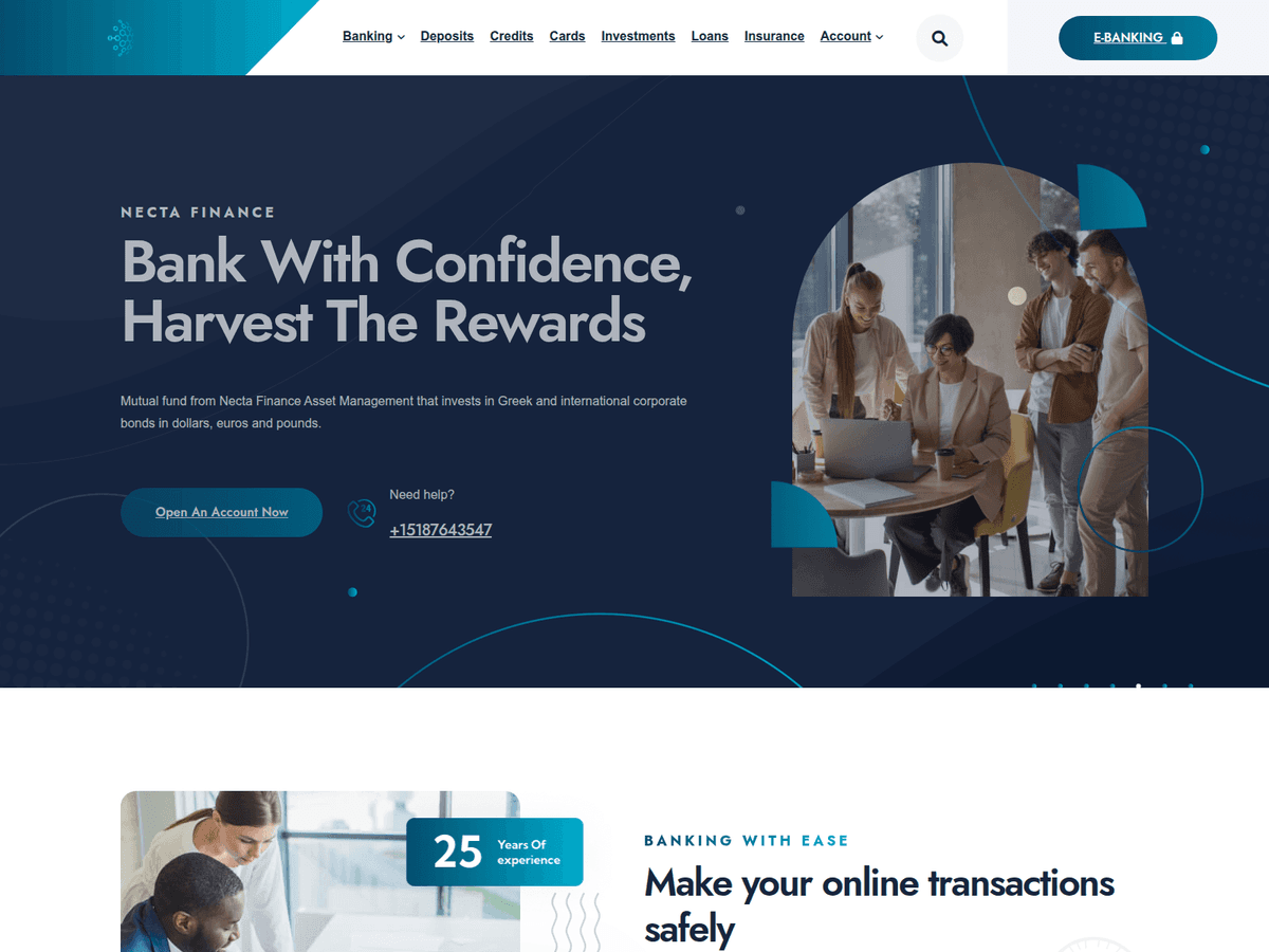 Screenshot der Webseite Nectafinance (nectafinance.com)