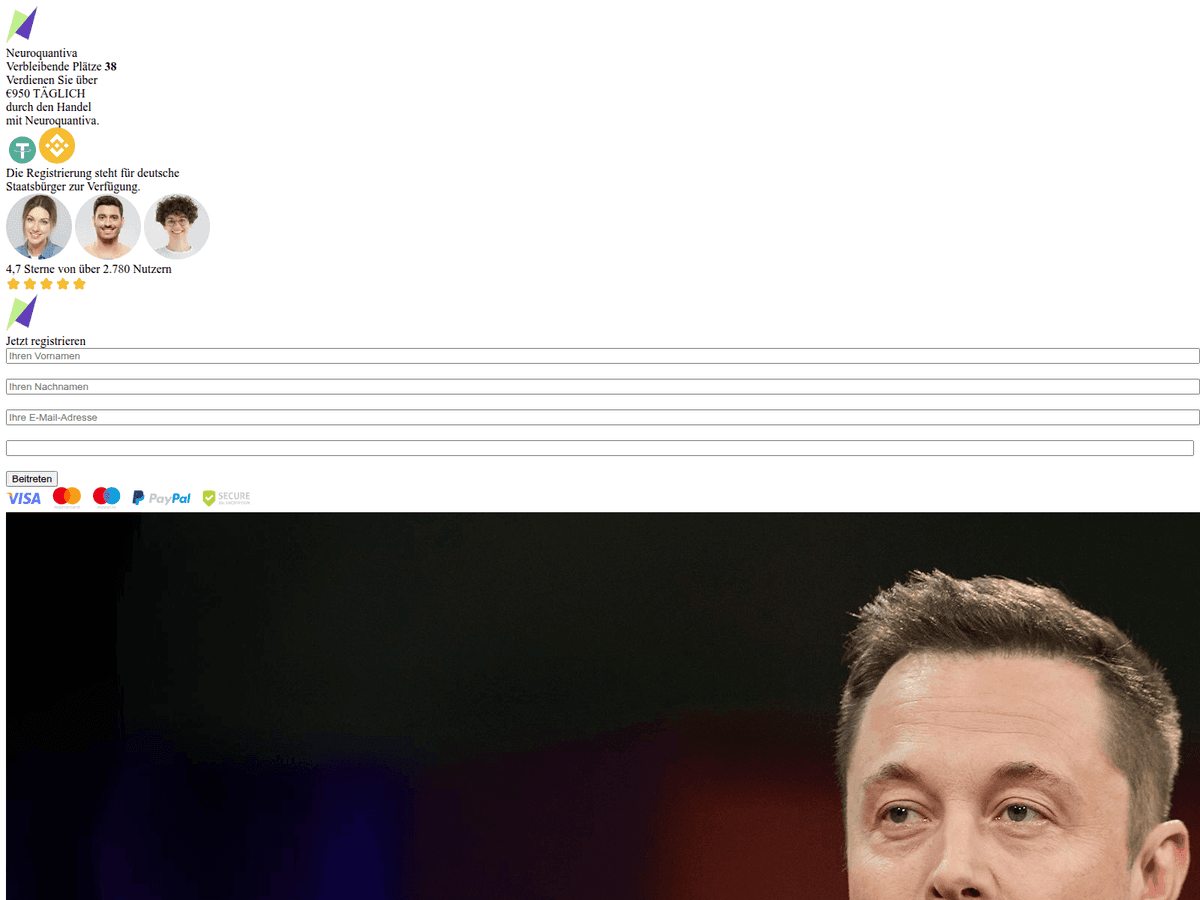 Screenshot der Webseite Neuroquantiva (neuroquantiva.com)