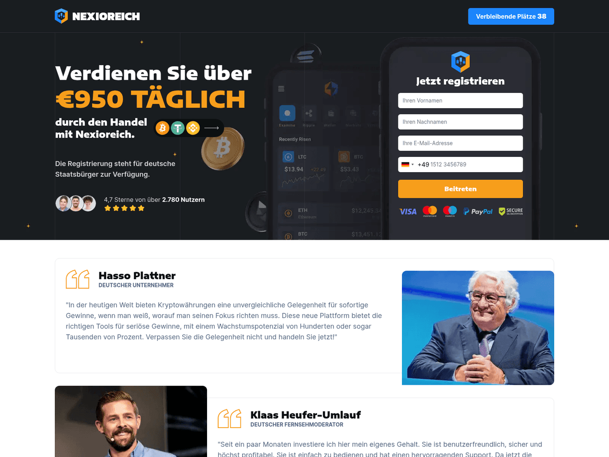 Screenshot der Webseite Nexioreich (nexioreich.xyz)