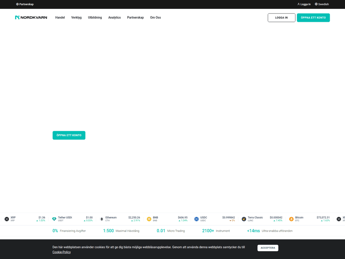 Screenshot der Webseite Nordkvarn (nordkvarn.com)