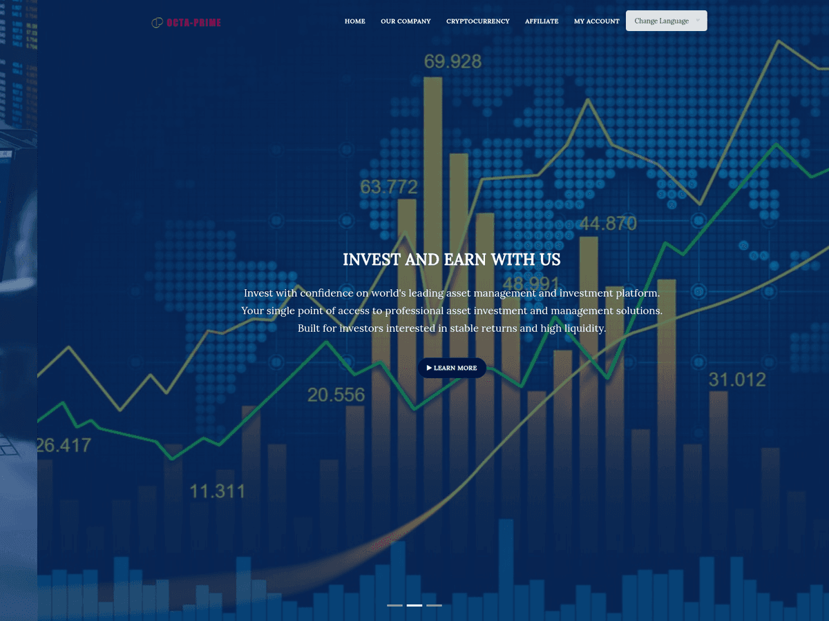 Screenshot der Webseite Octa Prime (octa-prime.com)