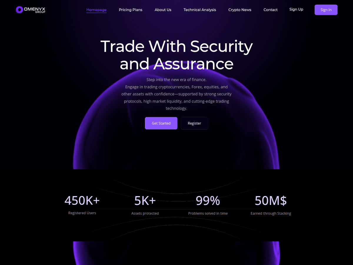 Screenshot der Webseite Omenyxgroup (omenyxgroup.com)
