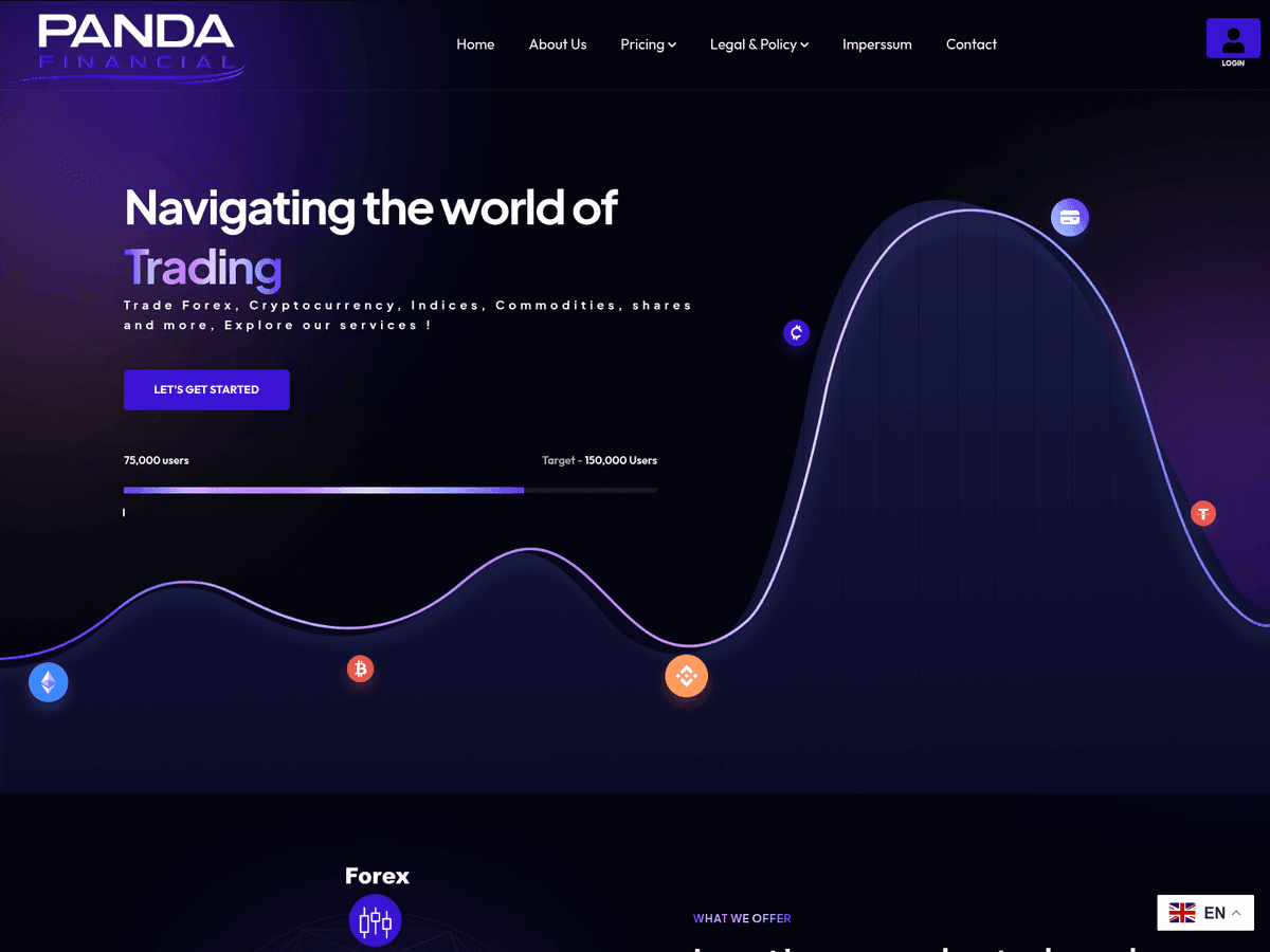 Screenshot der Webseite Panda Financial (panda-financial.com)