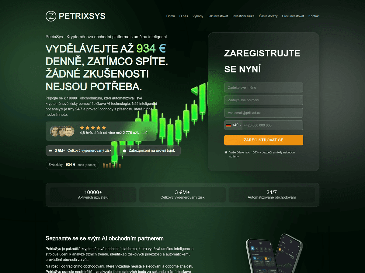 Screenshot der Webseite Petrixsystrade (petrixsystrade.com)