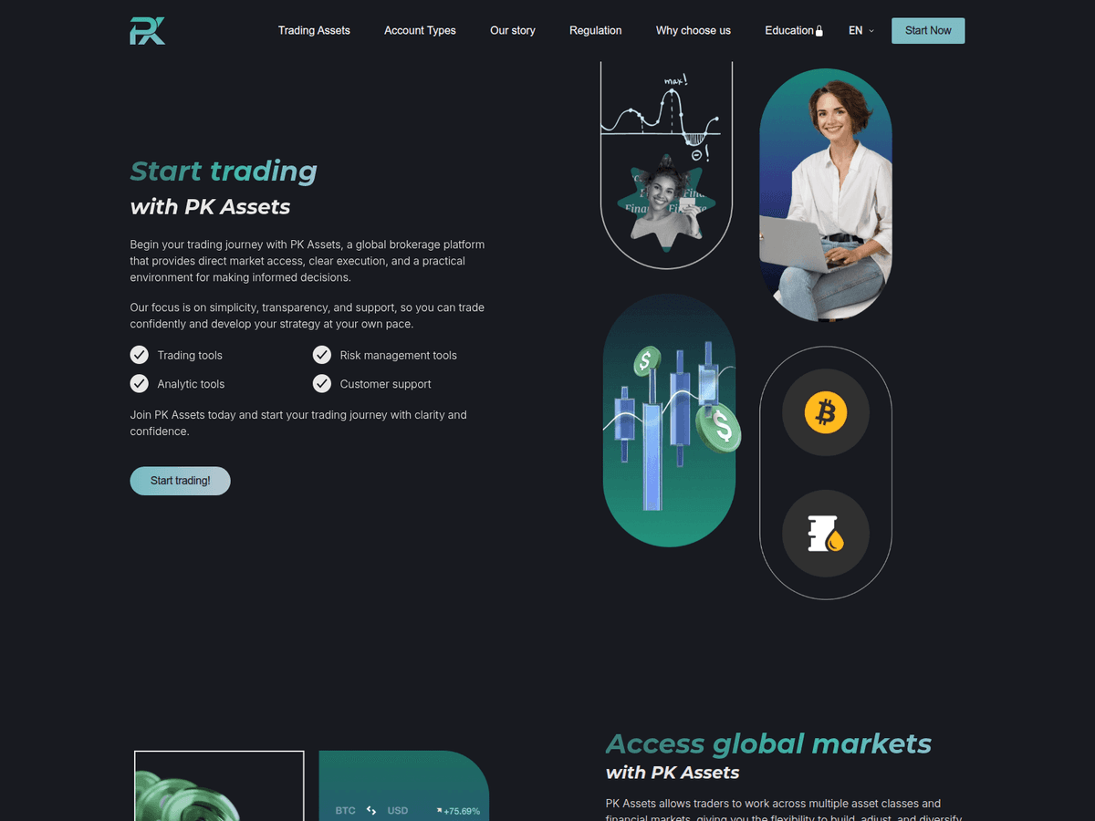 Screenshot der Webseite Pkassets (pkassets.com)