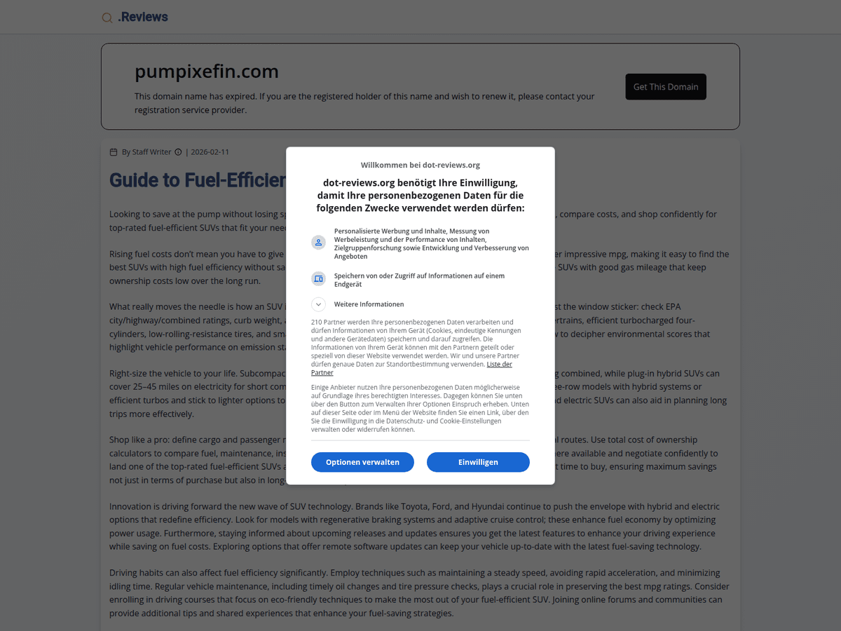 Screenshot der Webseite Pumpixefin (pumpixefin.com)
