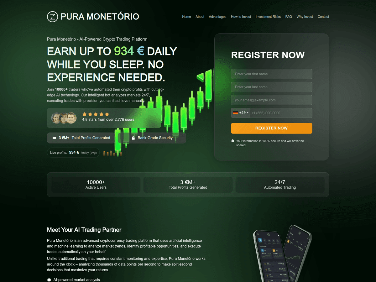 Screenshot der Webseite Puramonetrio (puramonetrio.com)