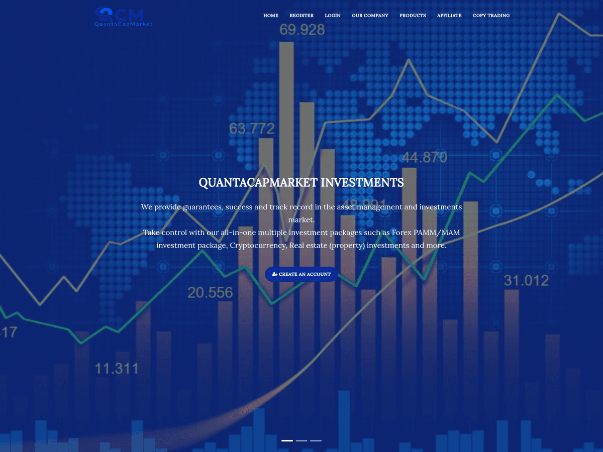 Screenshot der Webseite Quantacapmarket (quantacapmarket.trade)
