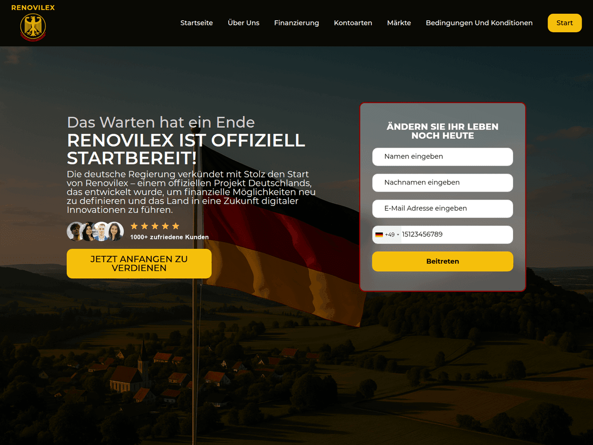 Screenshot der Webseite Renovilex (renovilex.com)