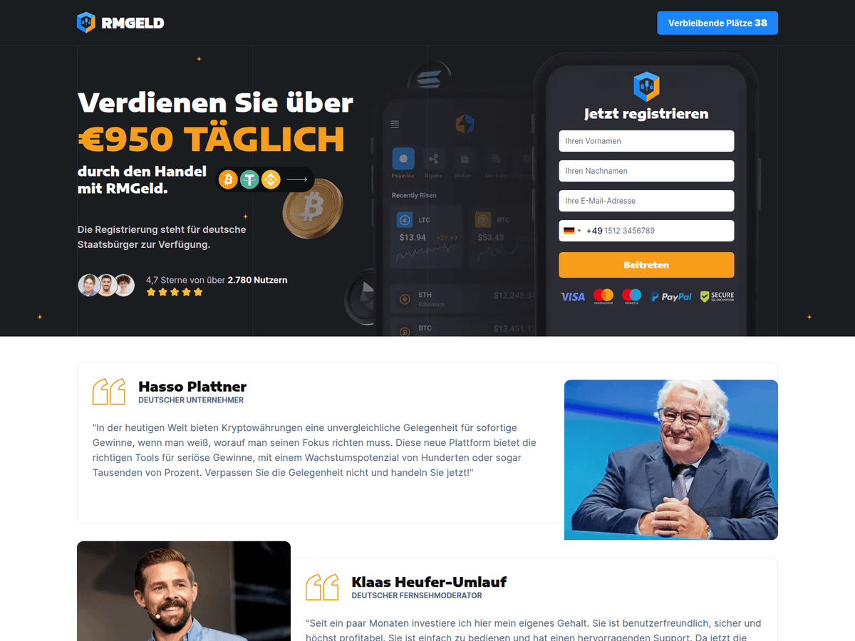 Screenshot der Webseite Rmgeld (rmgeld.icu)