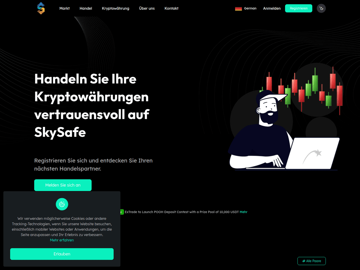 Screenshot der Webseite Skysafeinvests (skysafeinvests.com)