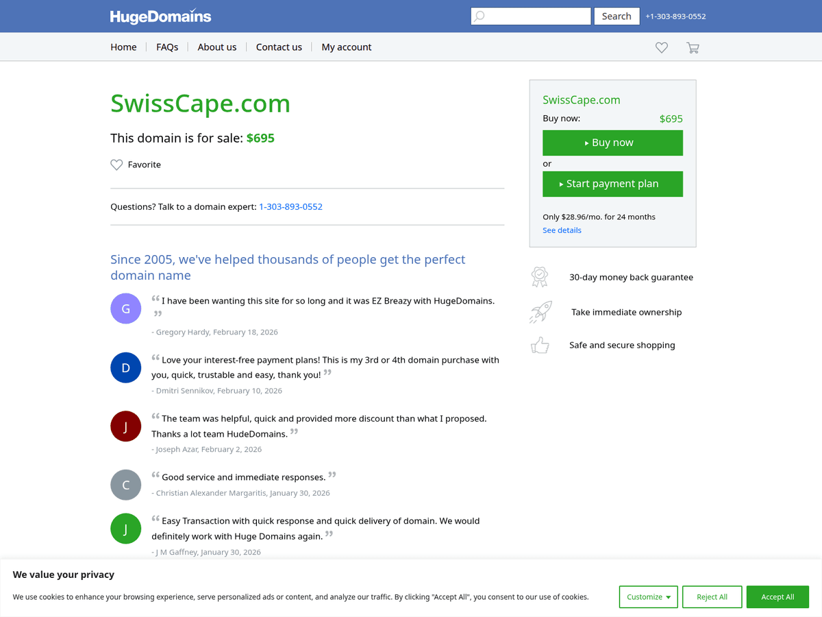 Screenshot von Swisscape