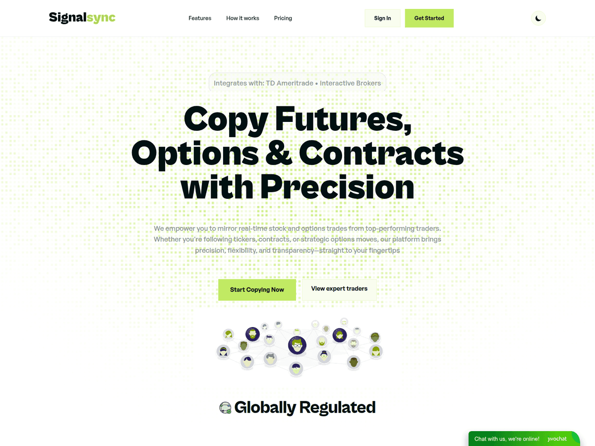 Screenshot der Webseite Sygnalsync (sygnalsync.com)