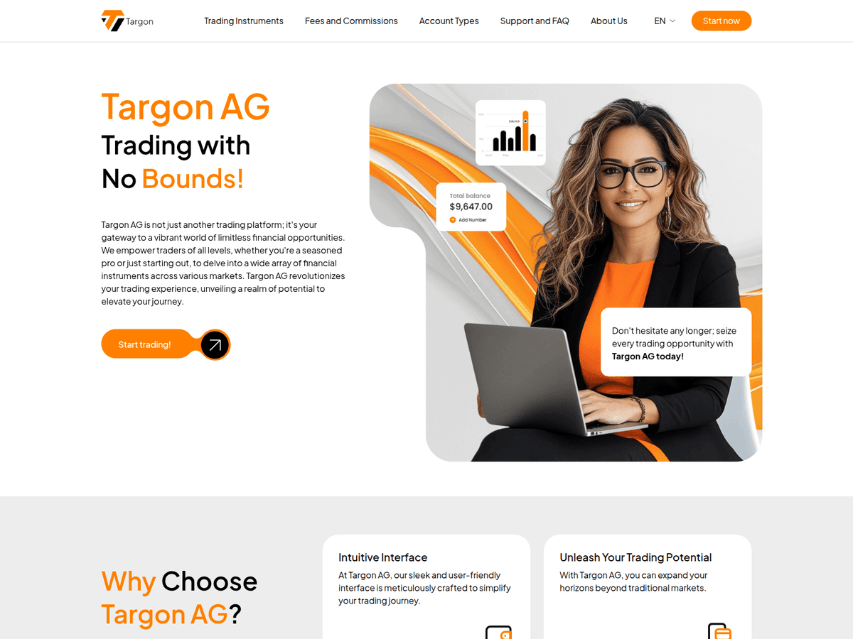 Screenshot der Webseite Targon (targon.ltd)