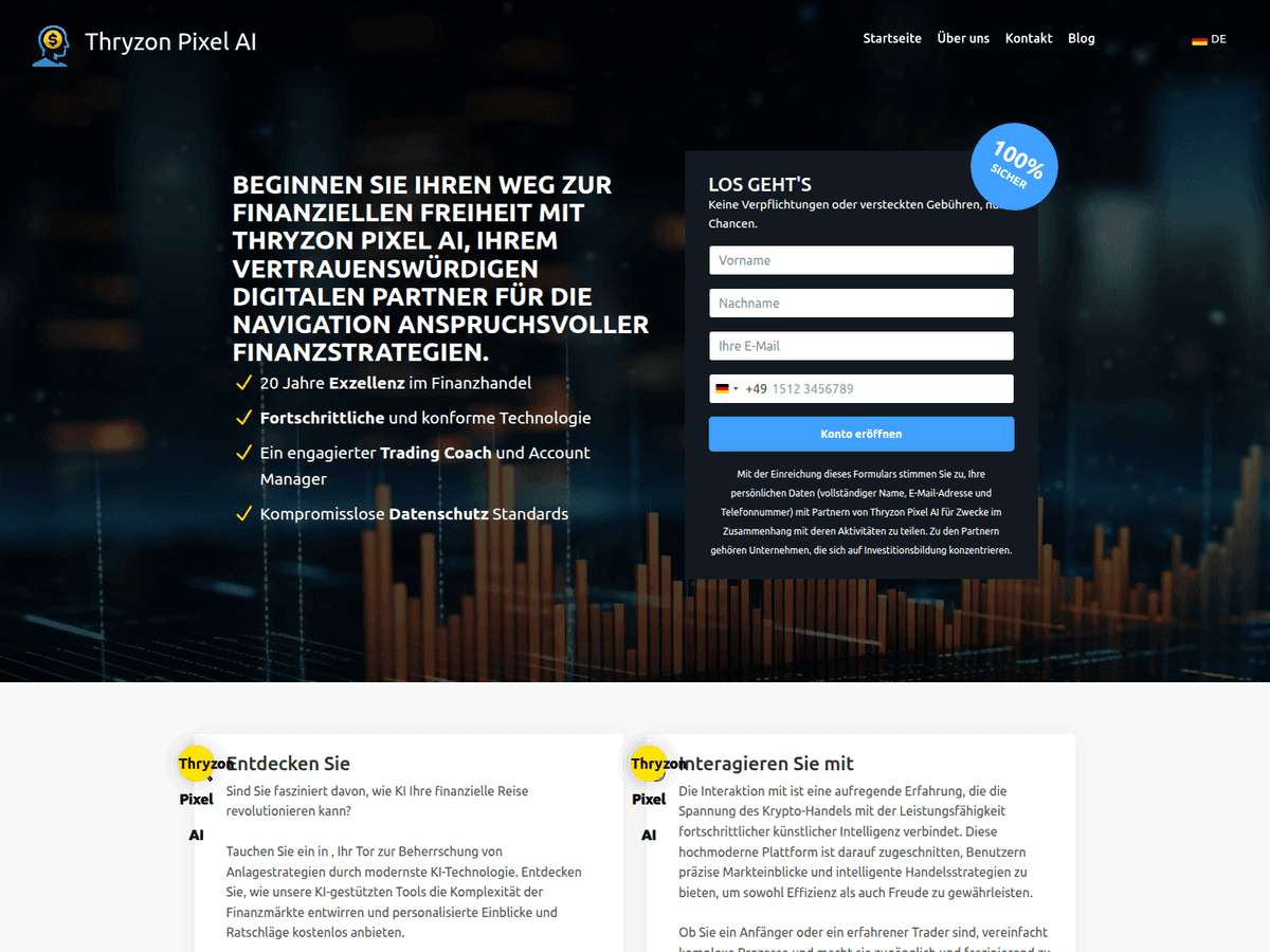 Screenshot der Webseite The Thryzonpixelai (the-thryzonpixelai.de)