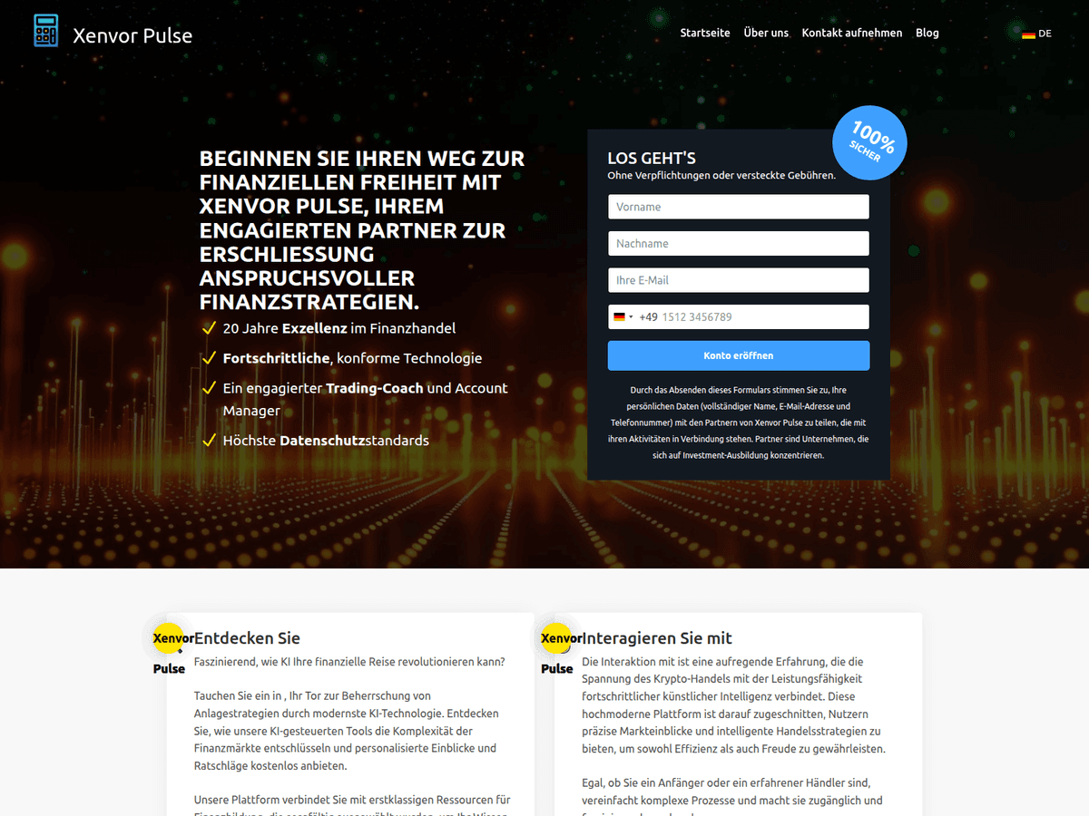 Screenshot der Webseite The Xenvorpulse (the-xenvorpulse.org)