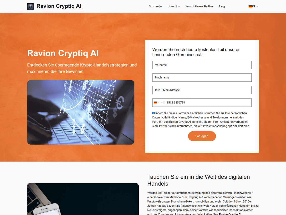 Screenshot der Webseite Theravioncryptiqai (theravioncryptiqai.org)