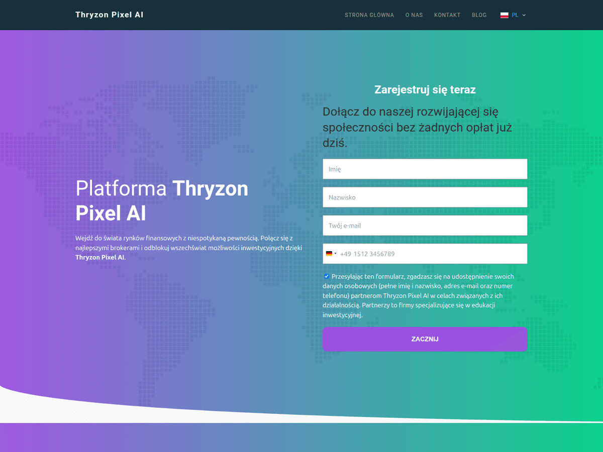 Screenshot der Webseite Thryzonpixel Ai (thryzonpixel-ai.com)