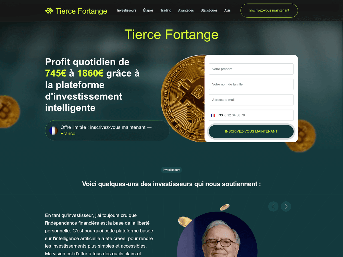Screenshot der Webseite Tiercefortange (tiercefortange.com)