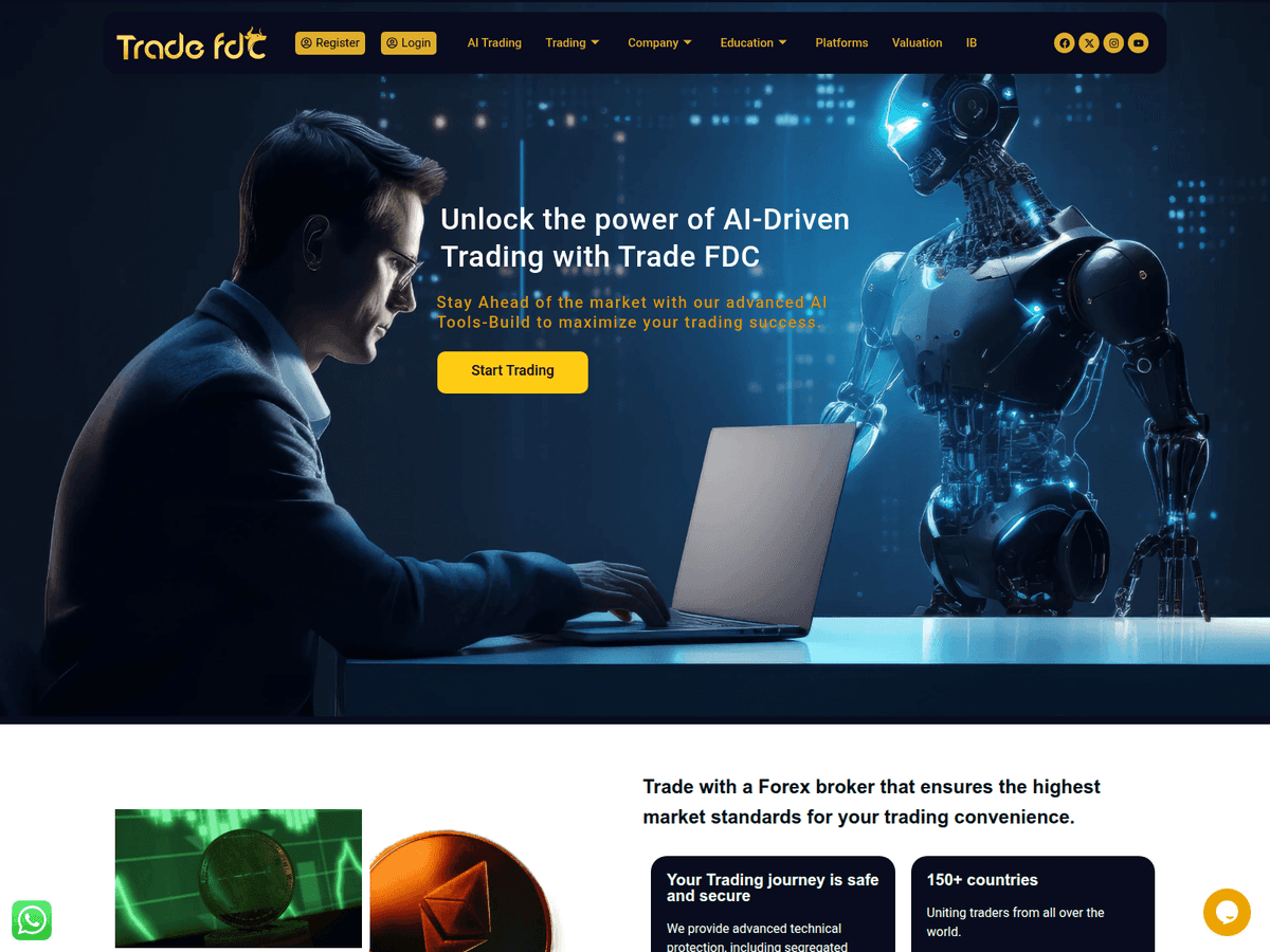 Screenshot der Webseite Tradefdc (tradefdc.com)
