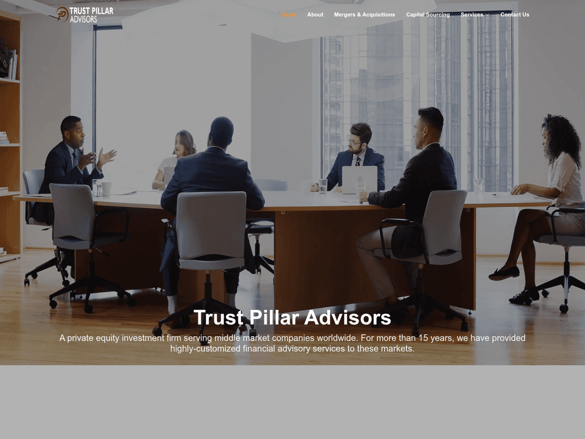 Screenshot der Webseite Trustpillaradvisors (trustpillaradvisors.com)
