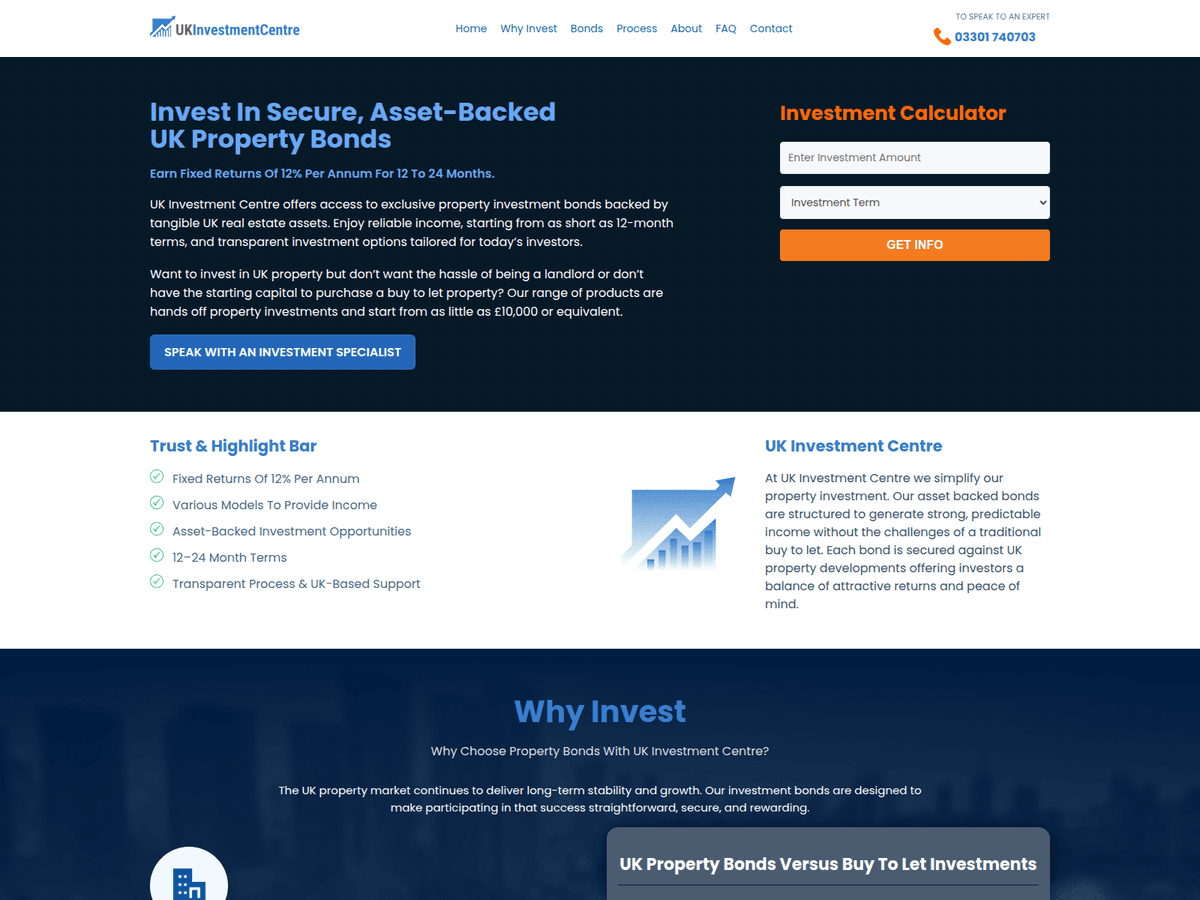 Screenshot der Webseite Ukinvestmentcentre (ukinvestmentcentre.com)