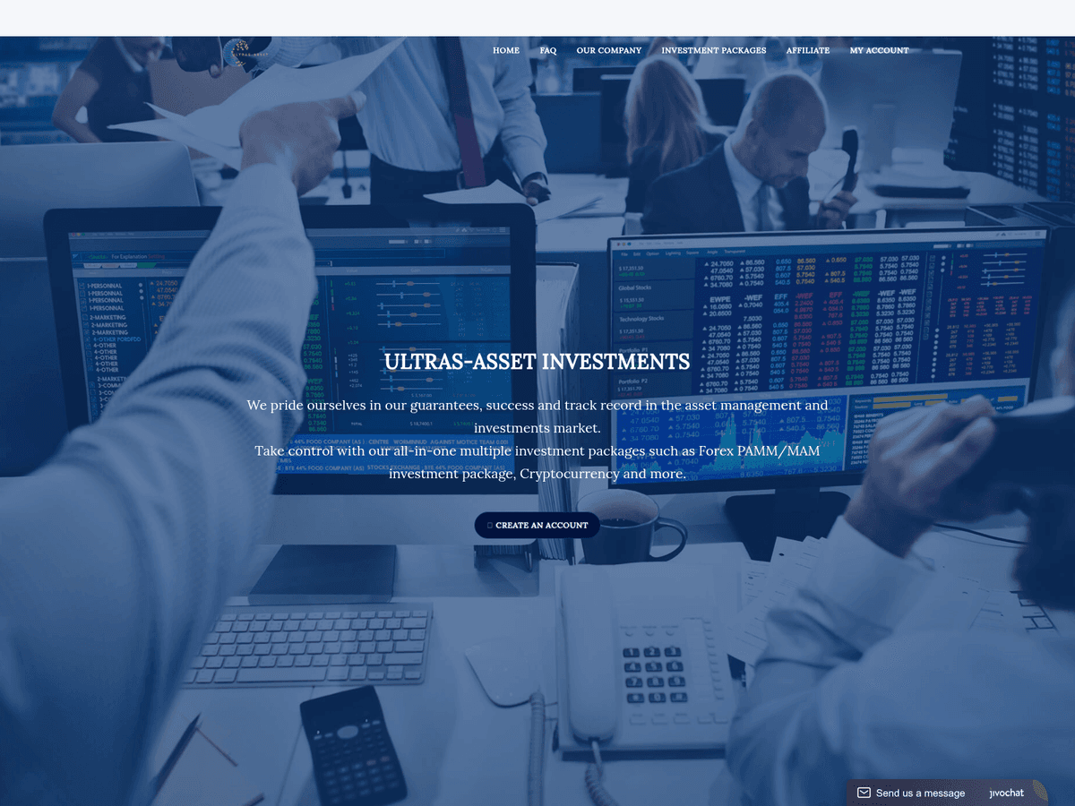 Screenshot der Webseite Ultras Asset (ultras-asset.com)