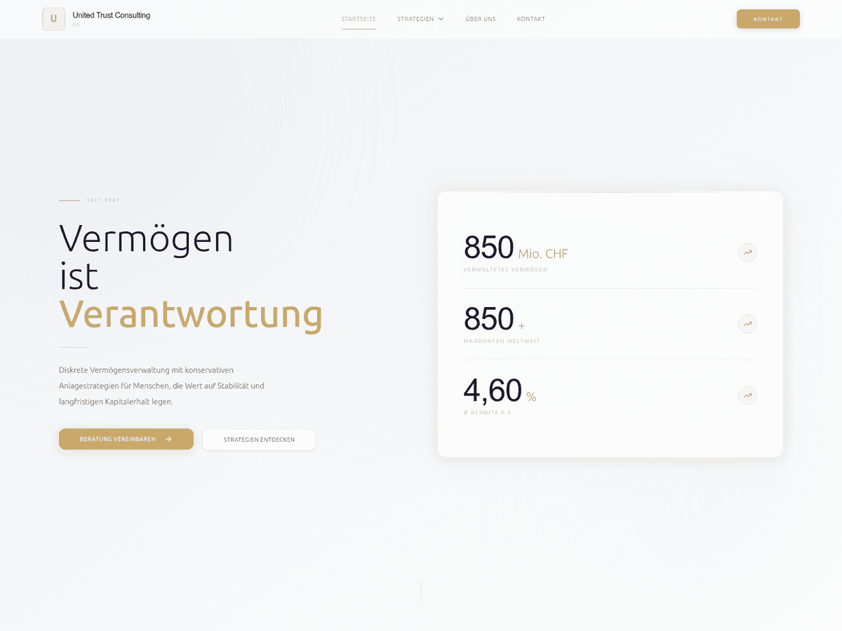 Screenshot der Webseite Unitedconsultingtrust Ag (unitedconsultingtrust-ag.com)
