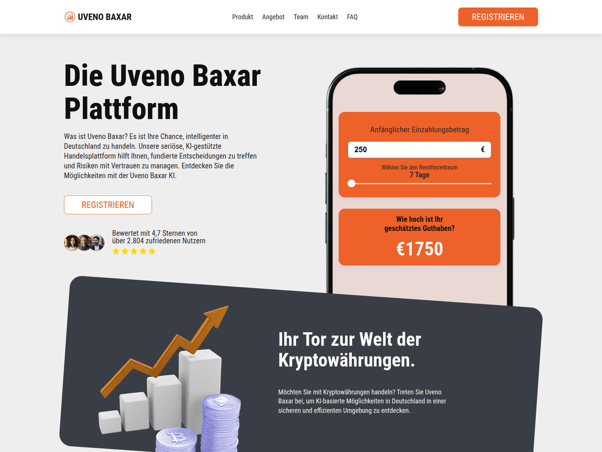 Screenshot der Webseite Uvenobaxar (uvenobaxar.net)