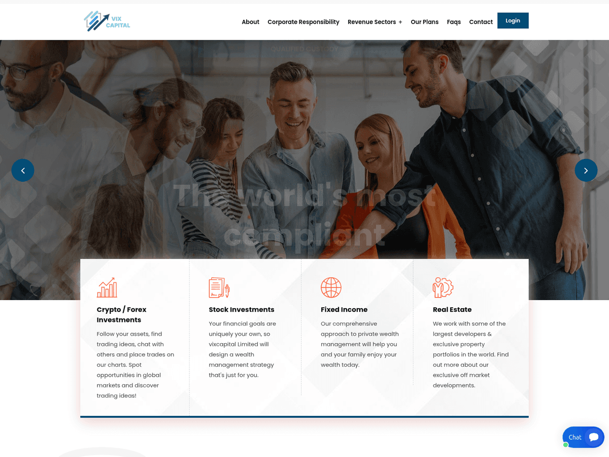 Screenshot der Webseite Vixcapital Limited (vixcapital-limited.org)