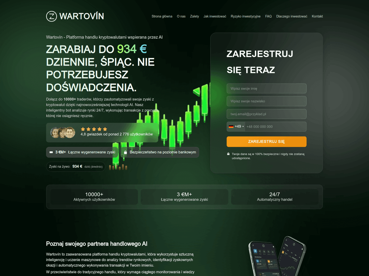 Screenshot der Webseite Wartovn (wartovn.com)