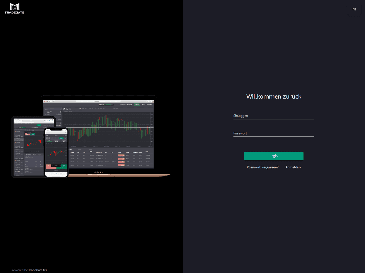Screenshot der Webseite Tradegateag (webtrader.tradegateag.com)