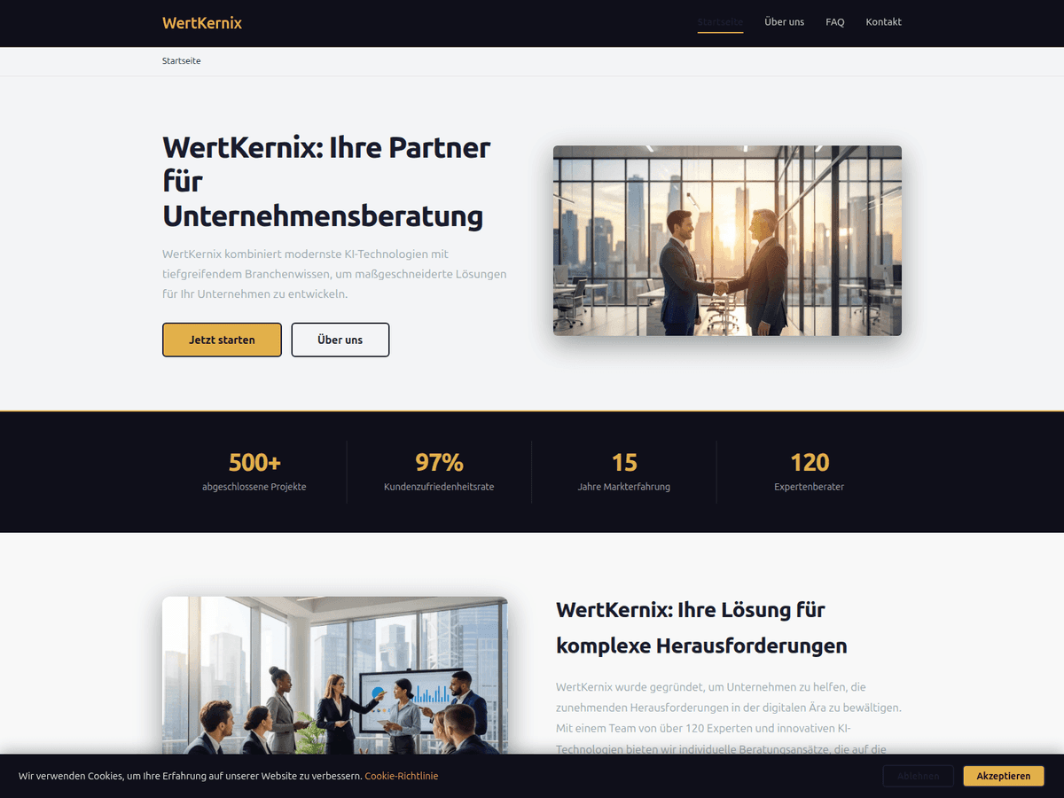 Screenshot der Webseite Wertkernix (wertkernix.pro)