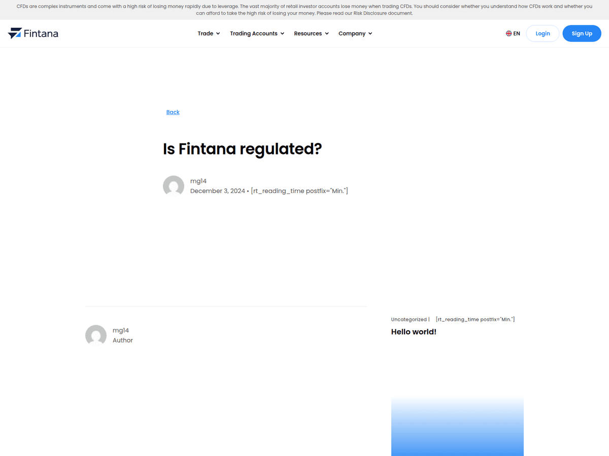 Screenshot von Fintana