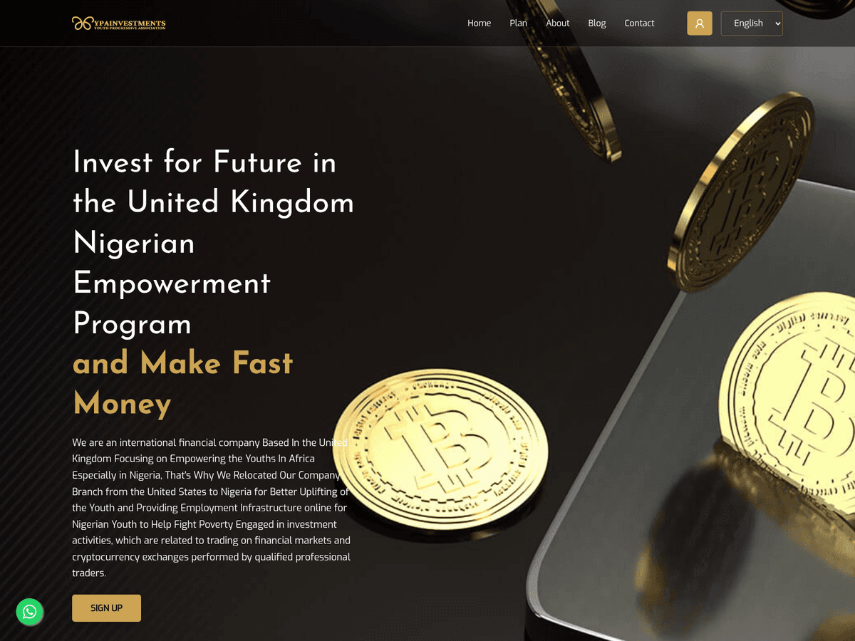 Screenshot der Webseite Ypainvestments (ypainvestments.com)