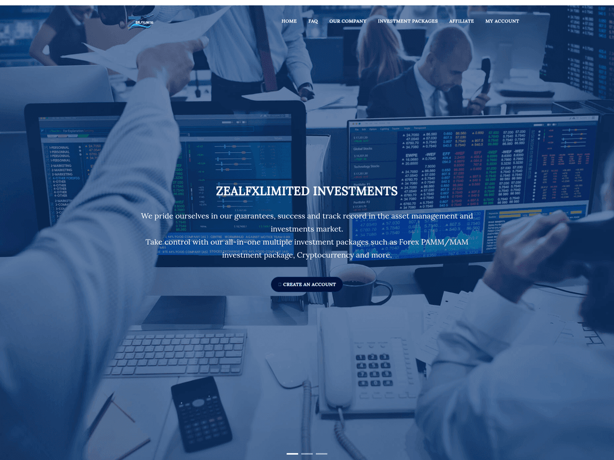 Screenshot der Webseite Zealfxlimited (zealfxlimited.com)